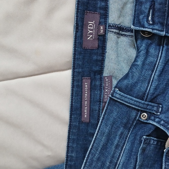 2 Pr. NYDJ Women's Jeans In Cropped  and Full LengthDark Blue Size 16W - Picture 3 of 7